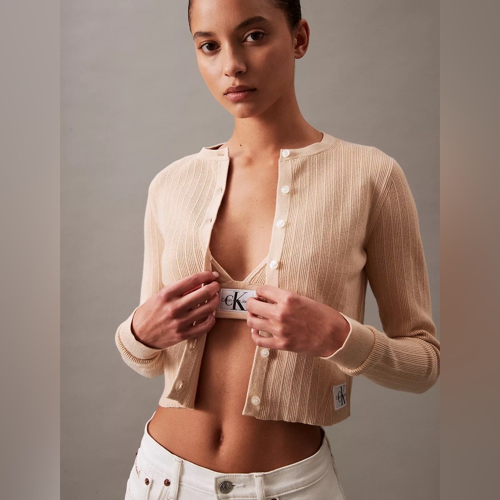 Calvin Klein Ribbed Sweater and Bralette Set